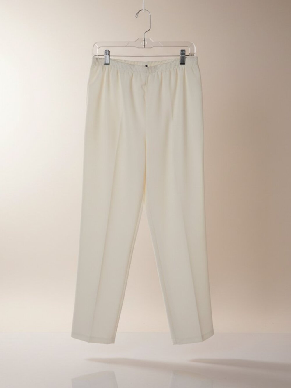Koret - Off White Petite Elastic Waist Pants - 14 Petite
